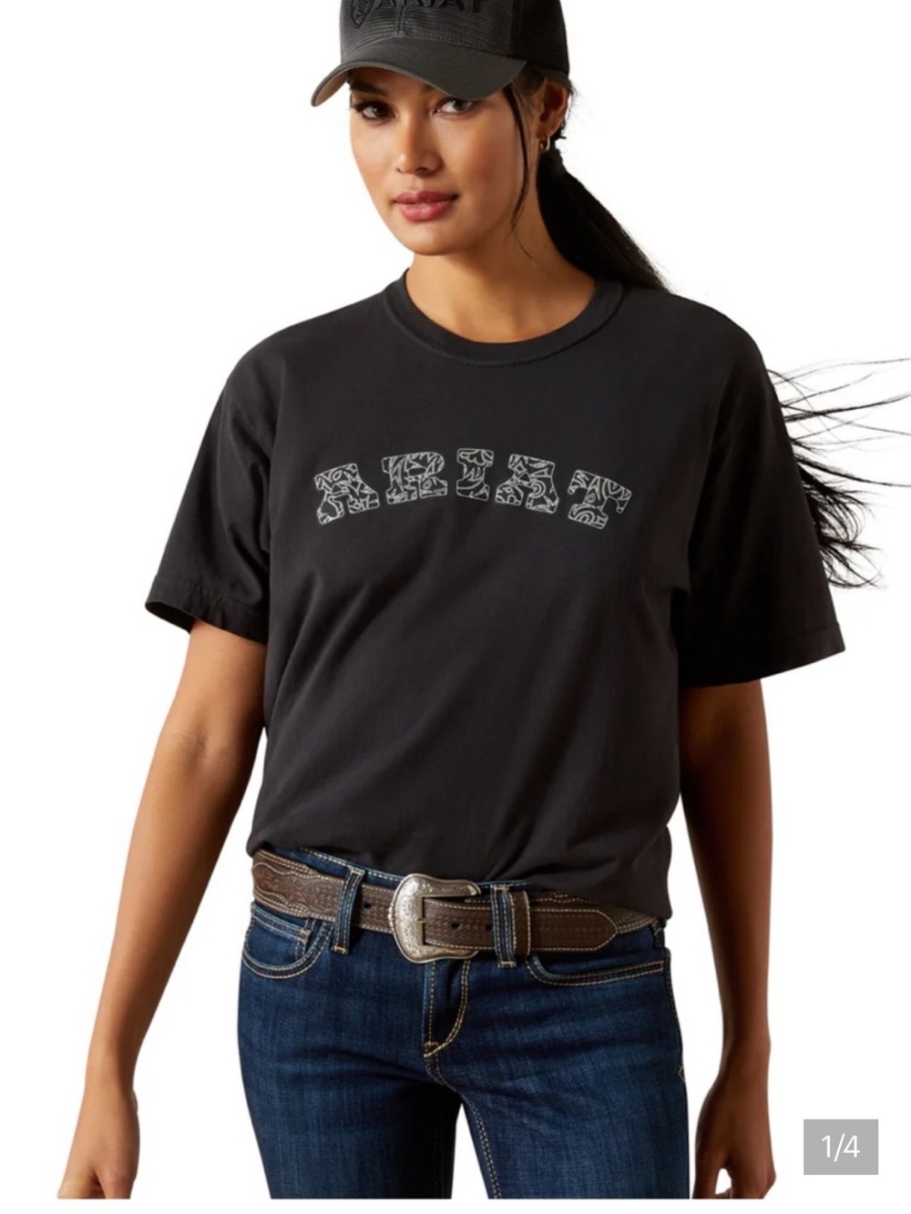 Ariat oversized black t shirt size large